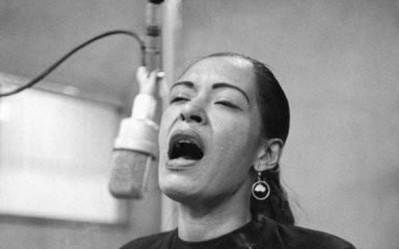 Billie Holiday During A Recording