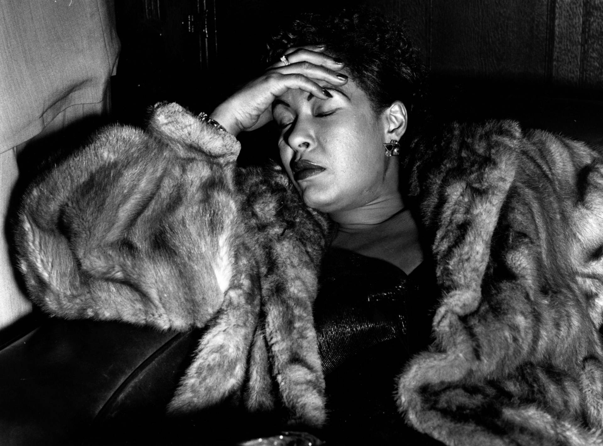 Billie Holiday In Furry Jacket