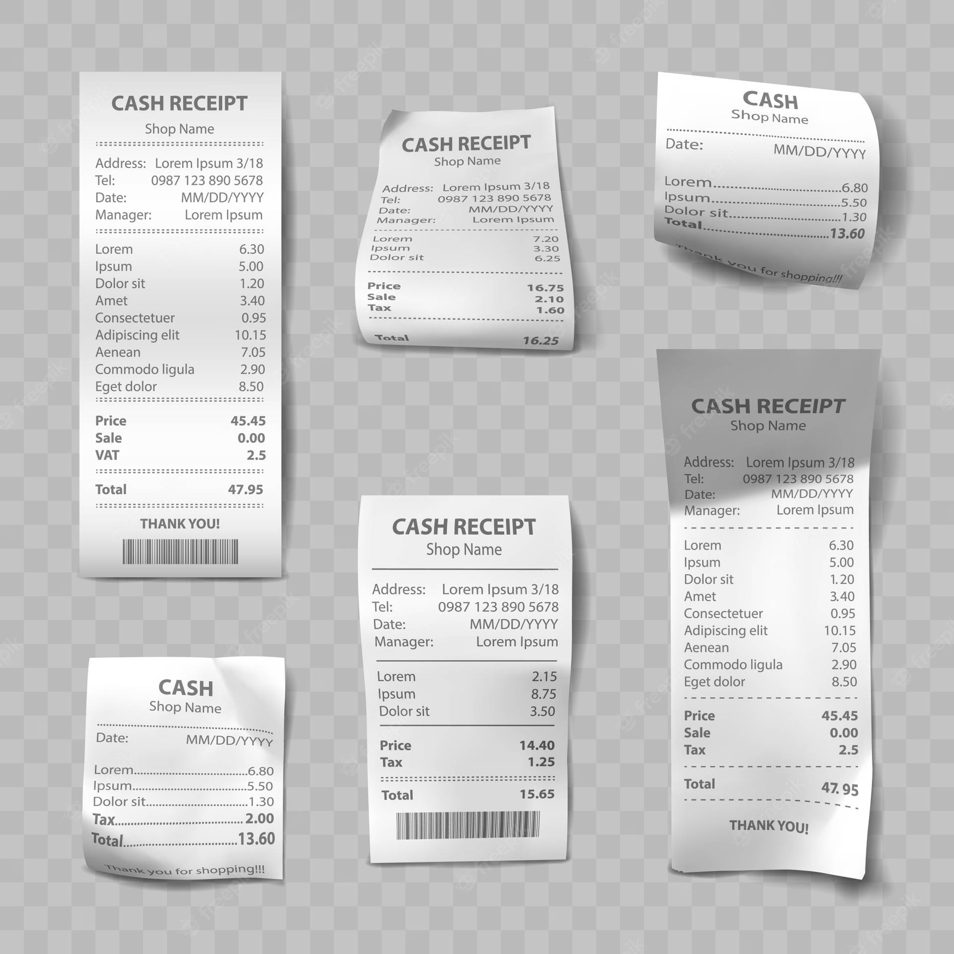 Bills And Receipts Png Background
