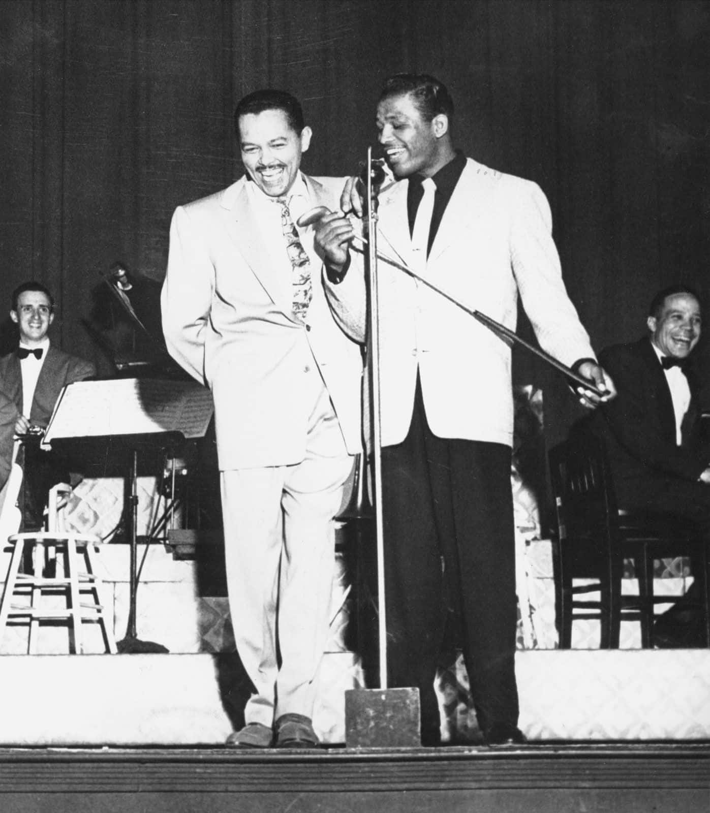 Billy Eckstine And Nat King Cole Greyscale Wallpaper