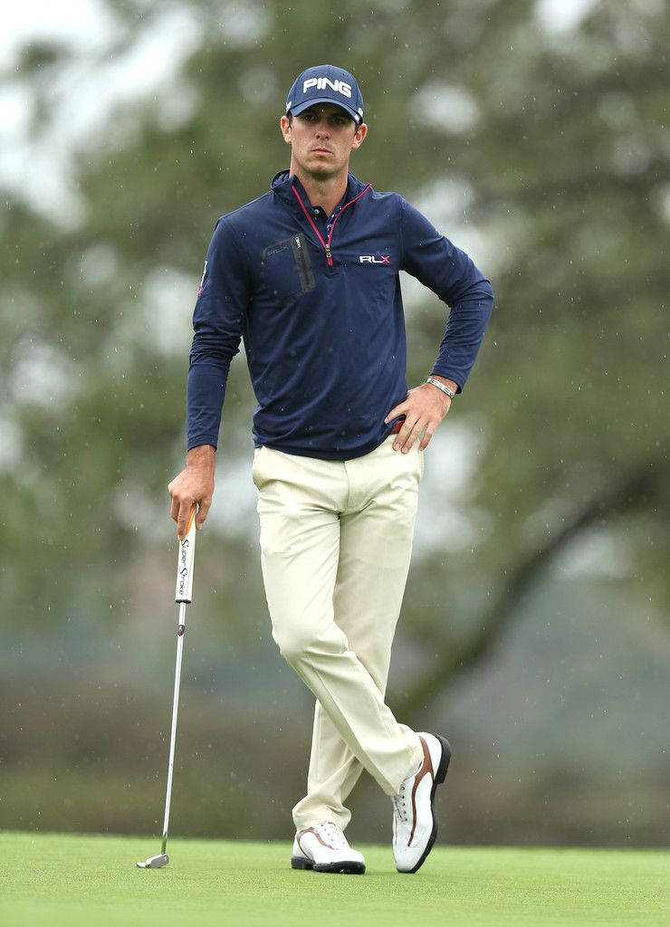 Professional golfer Billy Horschel showing his elegant stance with crossed legs. Wallpaper