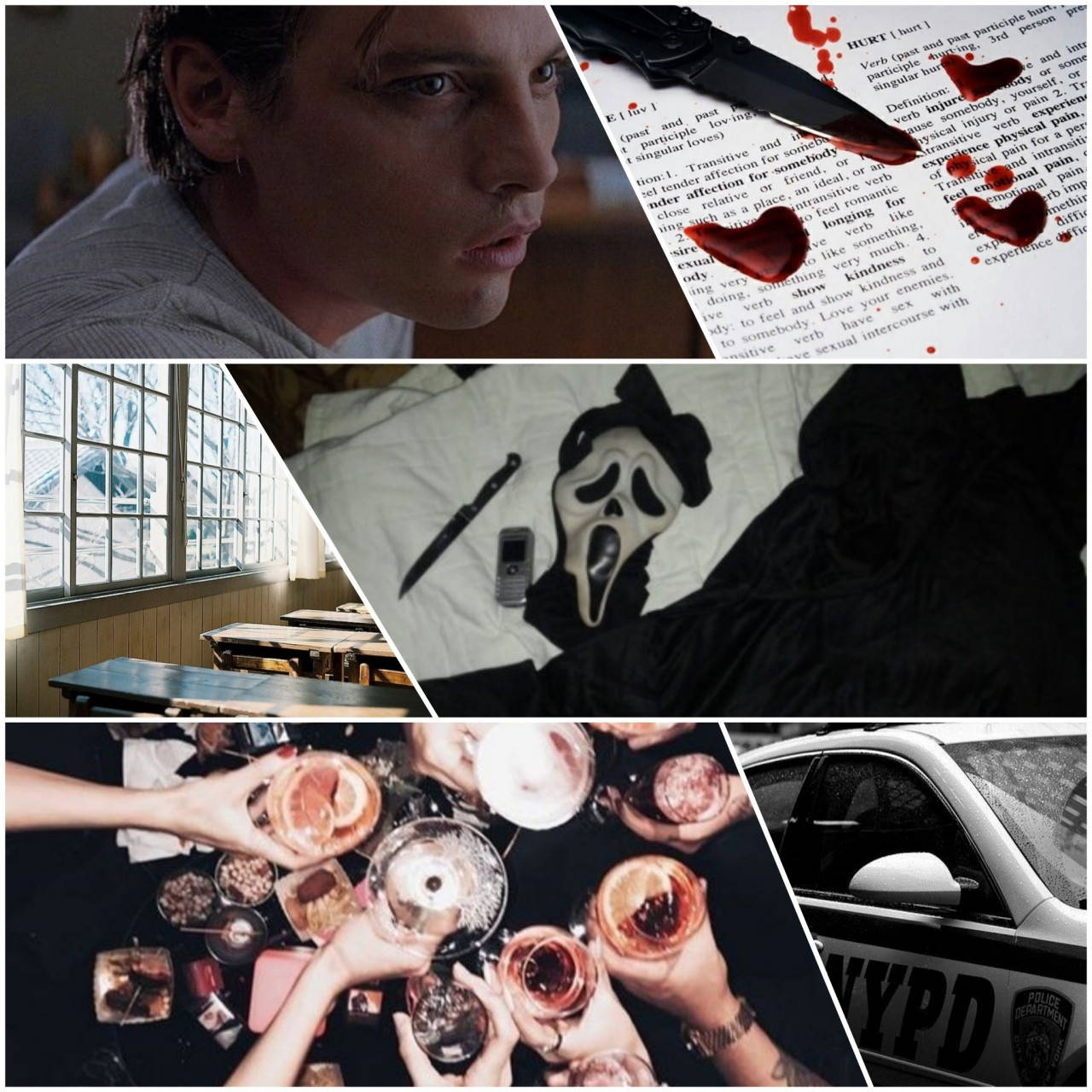 Billy Loomis Scary Scene Collage Background