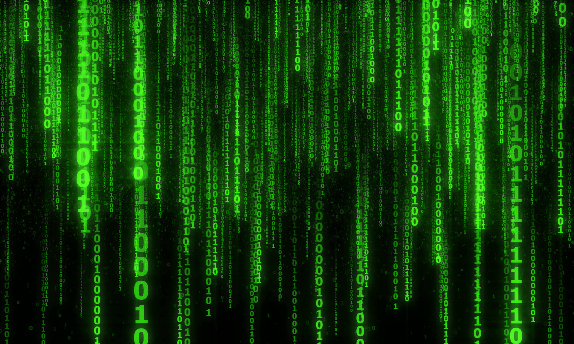 Binary Code, Code, Numbers, Green, Glow Wallpaper