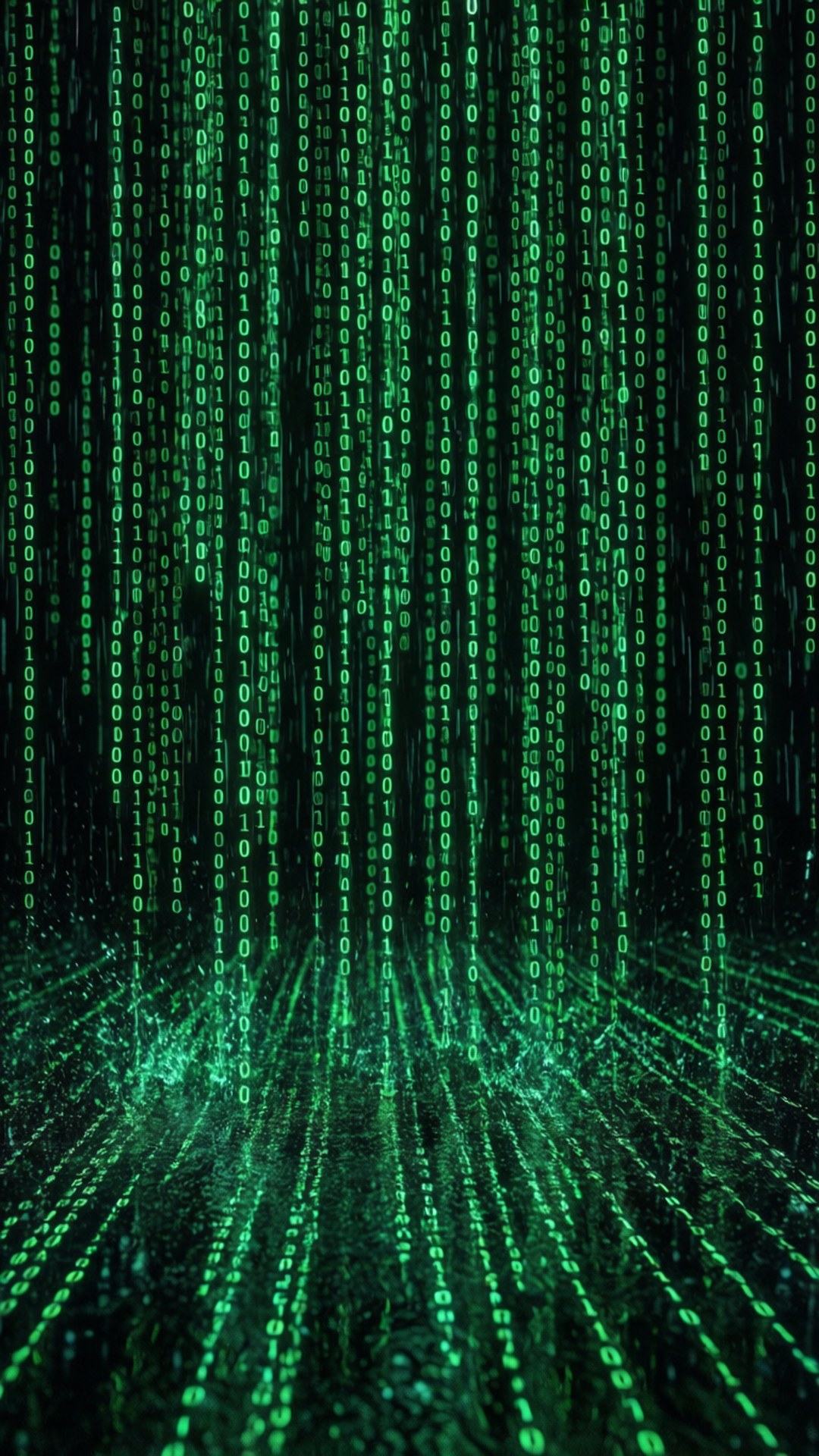 Hujan Biner Matrix Wallpaper