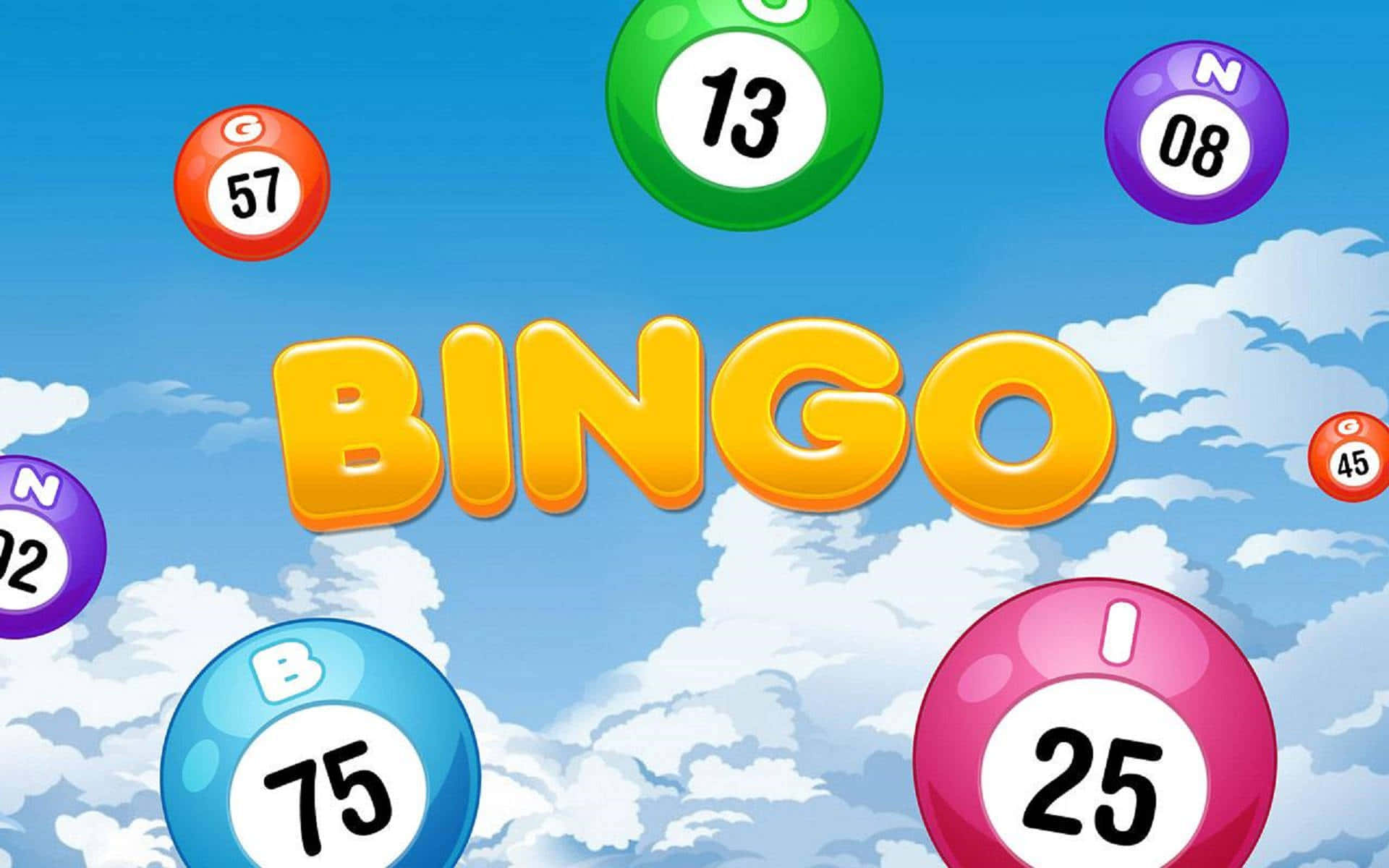 Bingo Game With Colorful Balls In The Sky Wallpaper