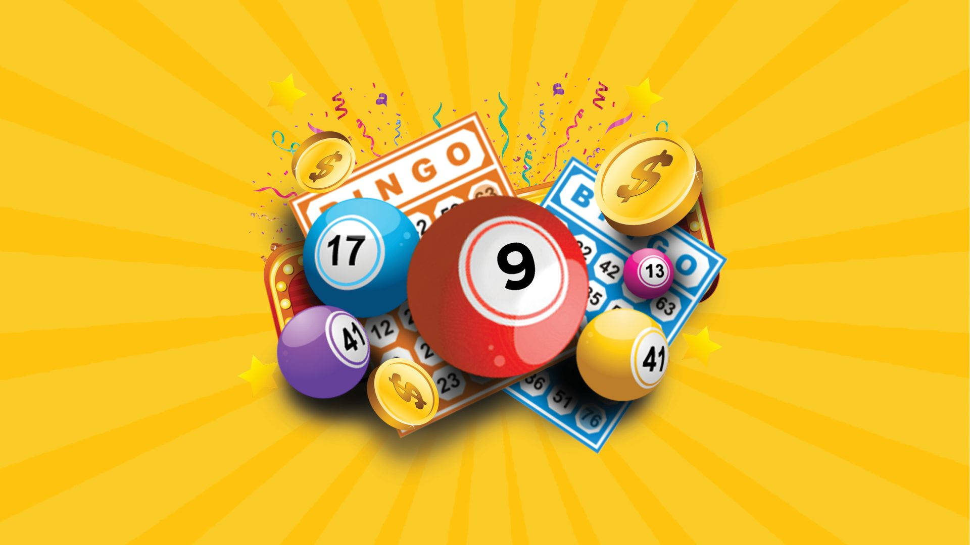 Bingo Party Yellow Theme Wallpaper
