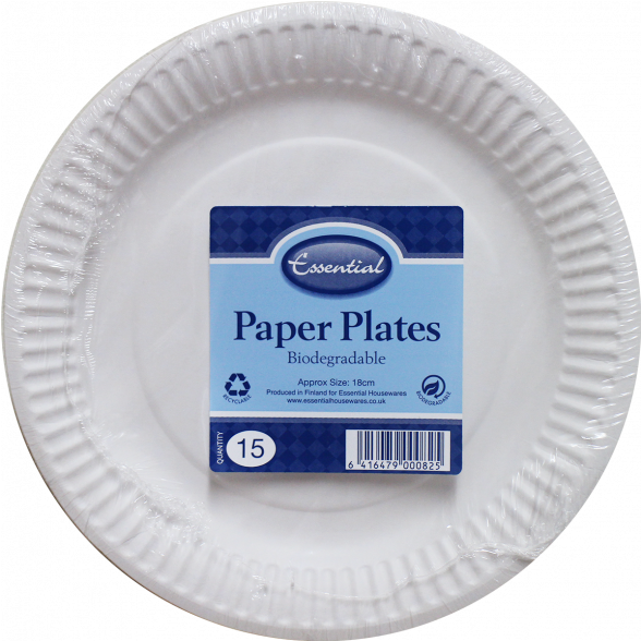 Biodegradable Essential Paper Plates Pack PNG