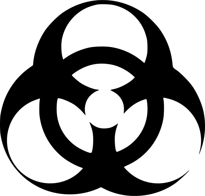 Biohazard Symbol Blackon Transparent PNG