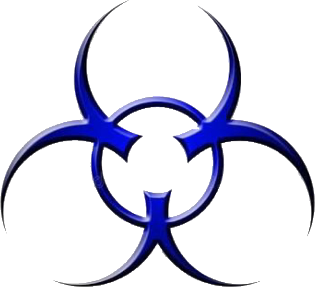 Biohazard Symbol Blue PNG