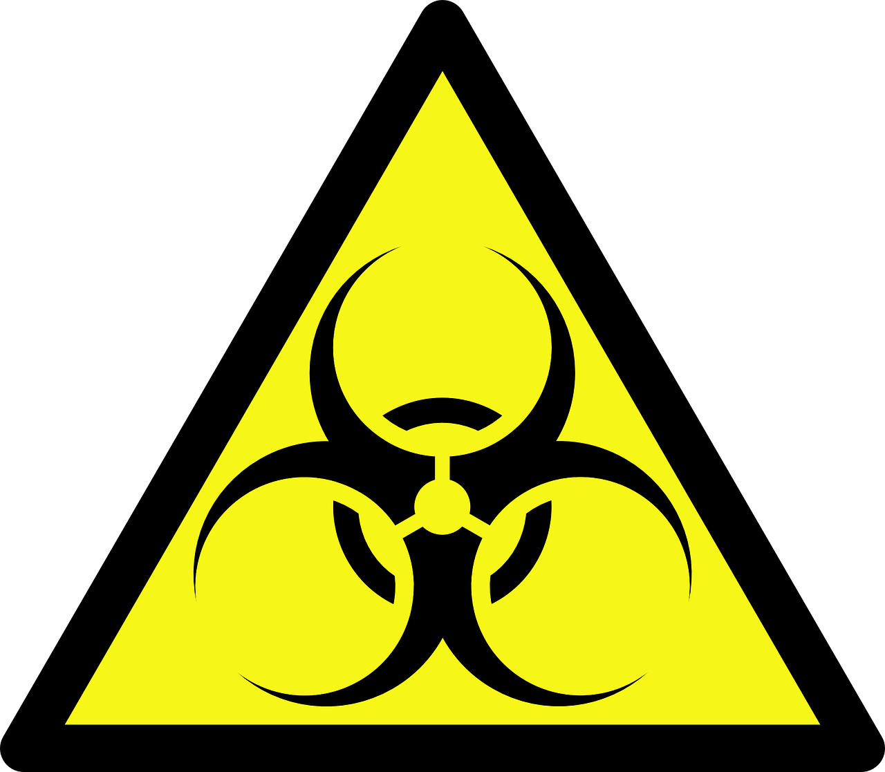 Biohazard Symbol Triangular Sign PNG