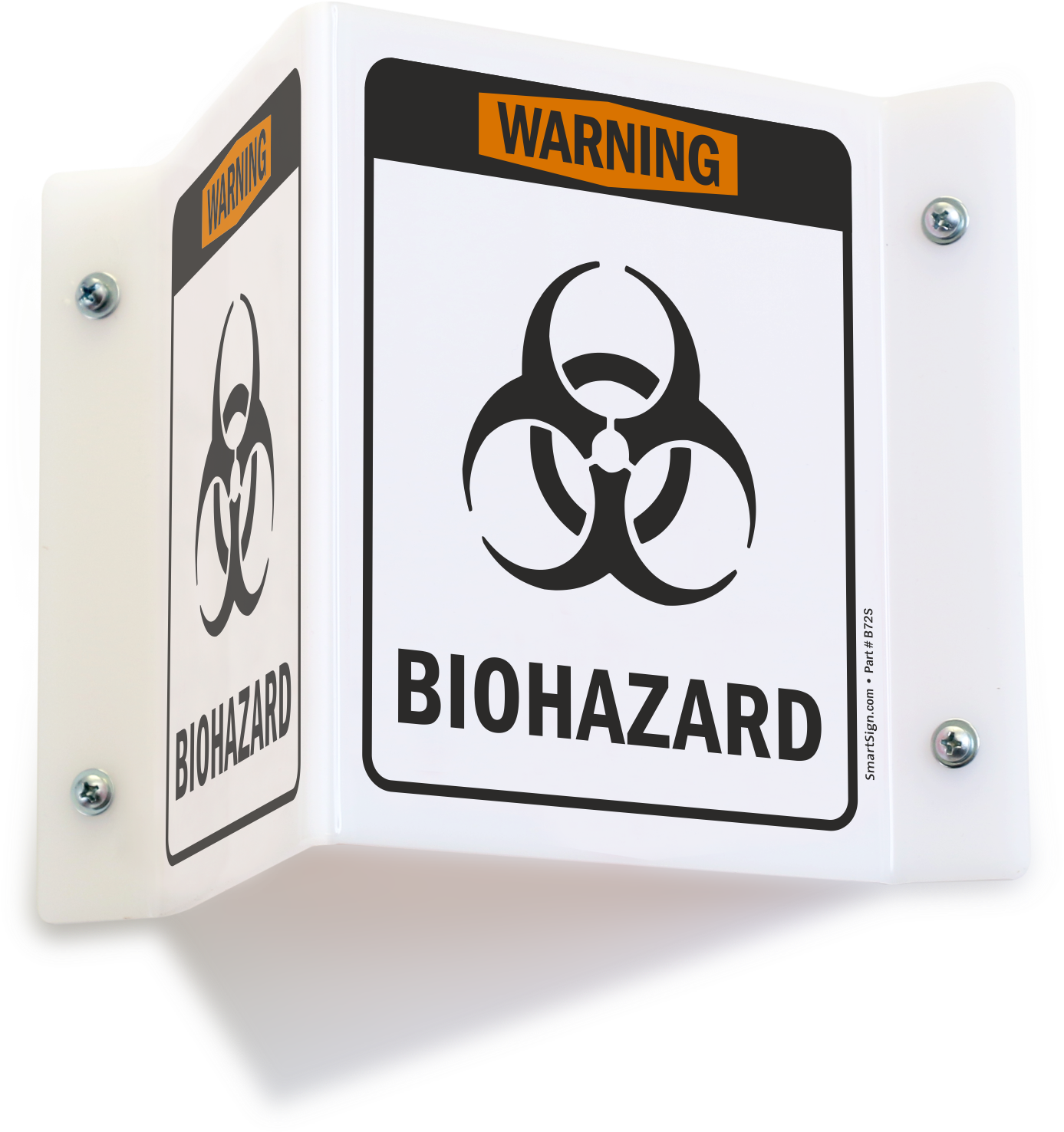 Biohazard Warning Sign3 D View PNG