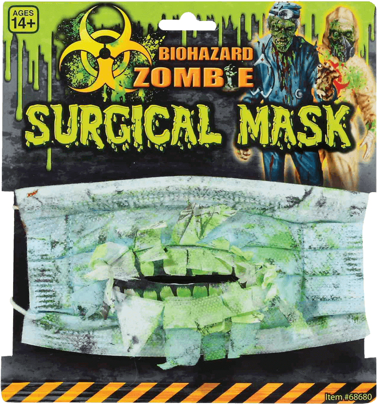 Biohazard Zombie Surgical Mask Packaging PNG