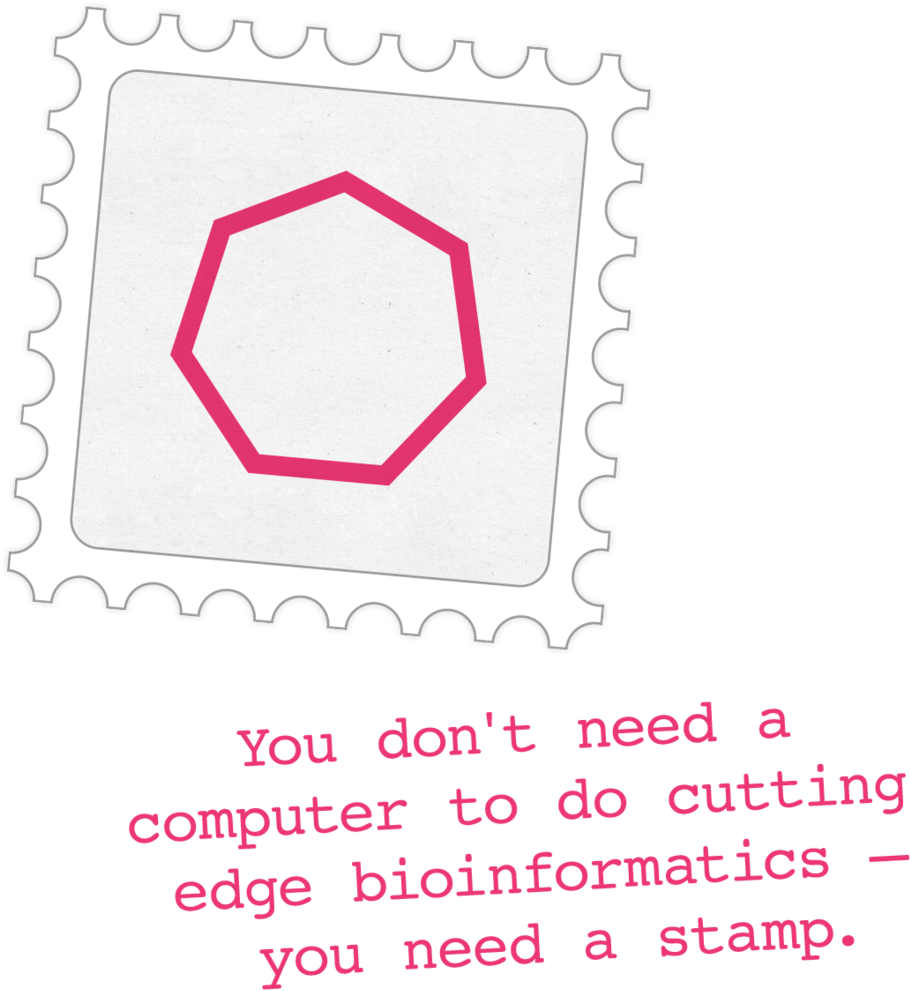 Bioinformatics Stamp Illustration PNG