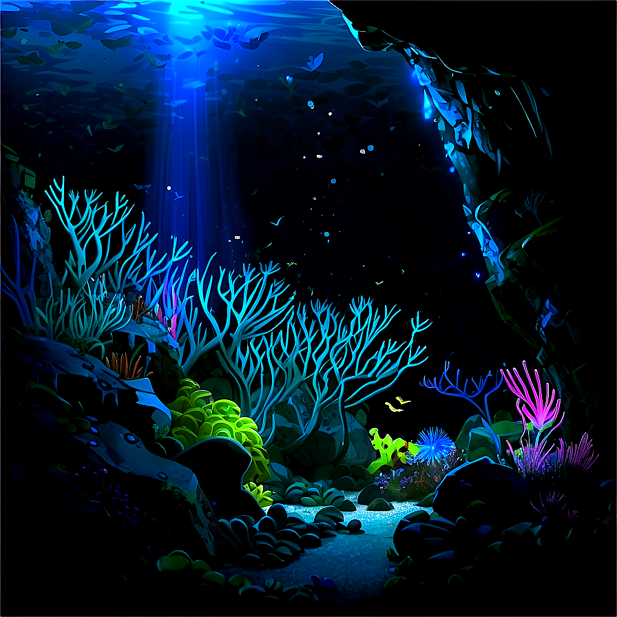 Download Bioluminescent Marine Cave Png Mbm | Wallpapers.com