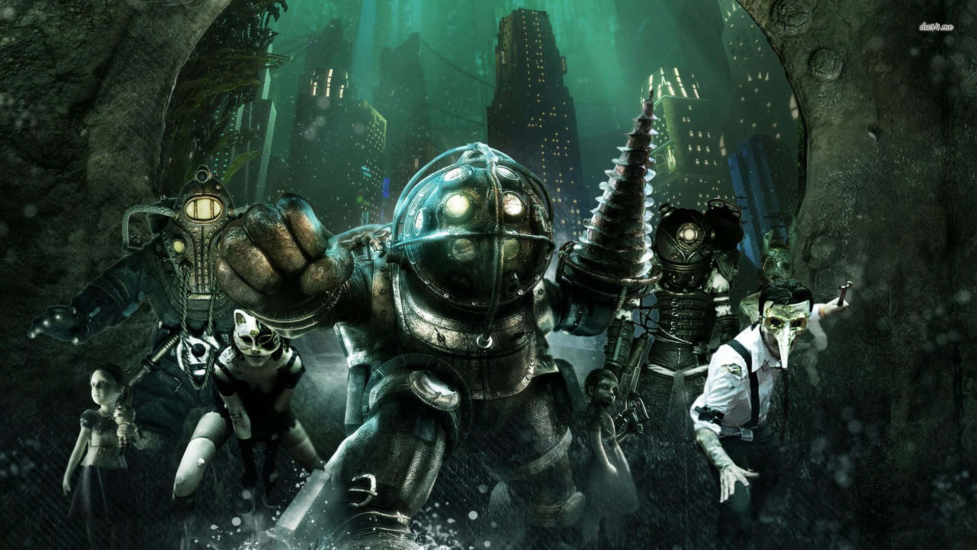 Explore the underwater city of Rapture in Bioshock 1. Wallpaper