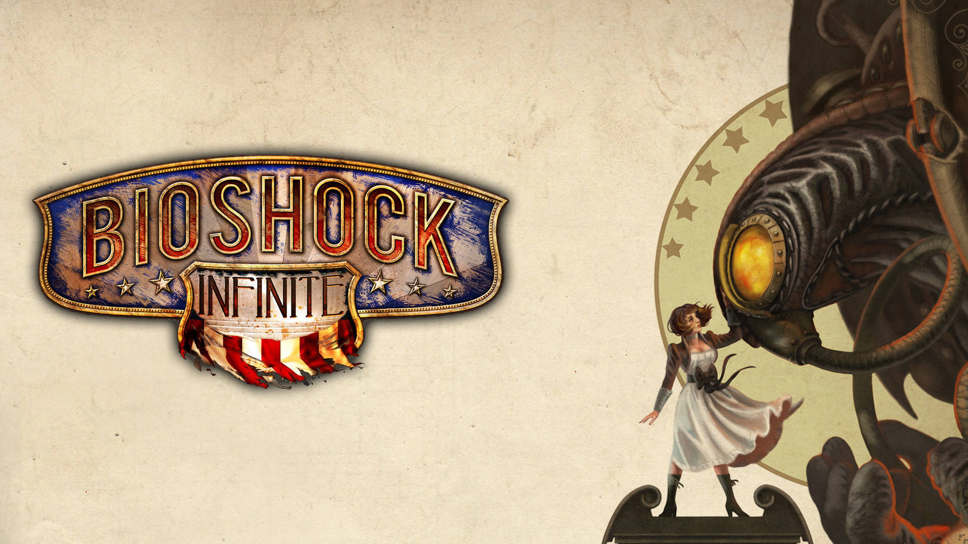 Bioshock4k Elizabeth Och Songbird (för Dator- Eller Mobilbakgrundsbilder) Wallpaper