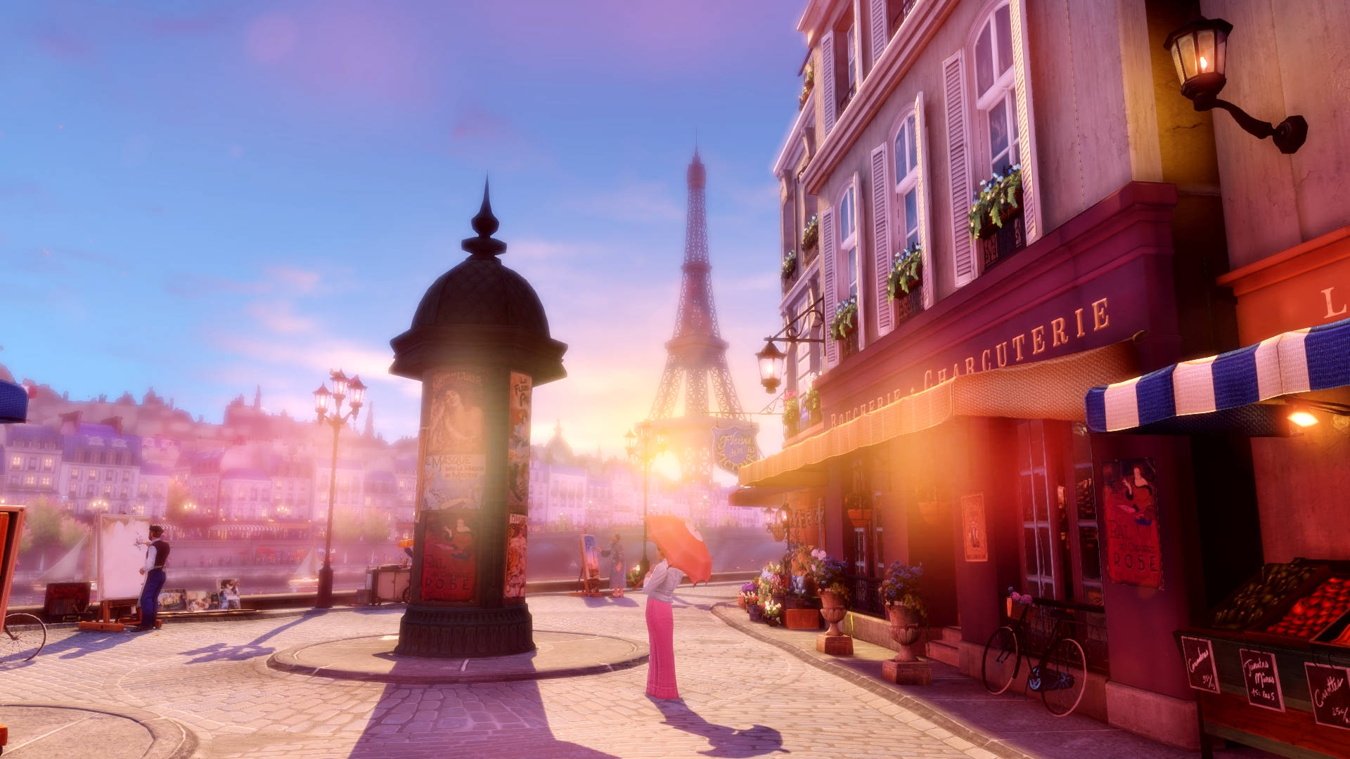 Nyd detaljeret miljø af Paris Plaza i 4K Ultra HD wallpaper. Wallpaper