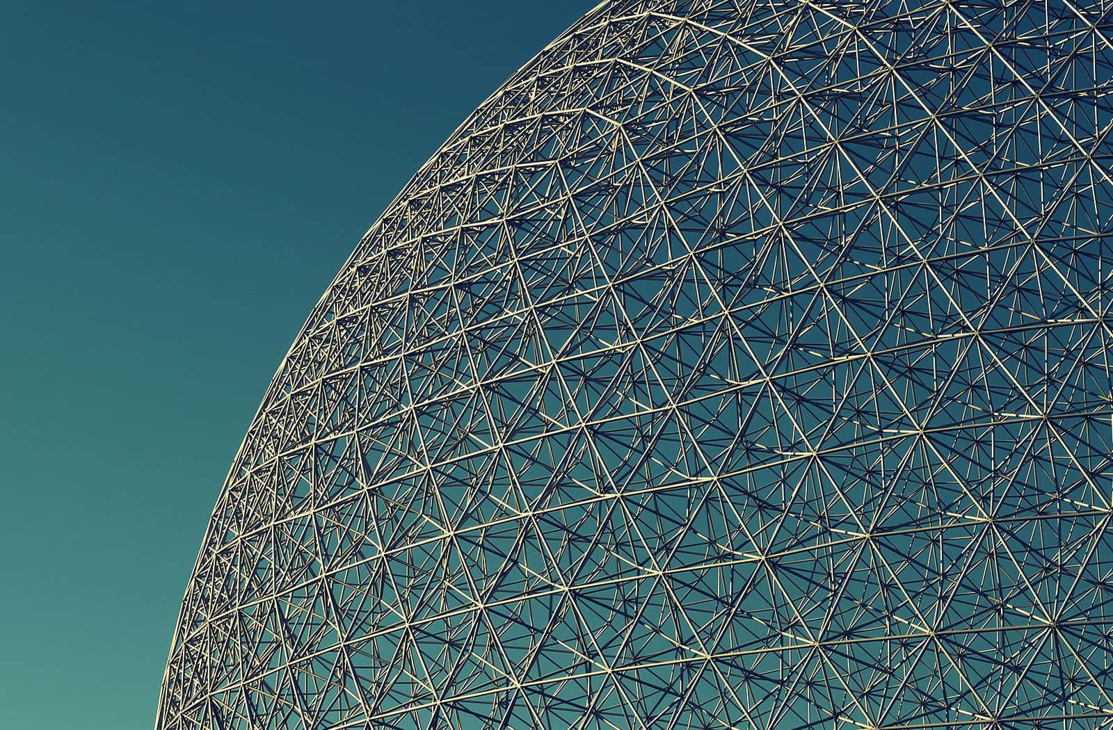 A Large Dome With A Metal Structure