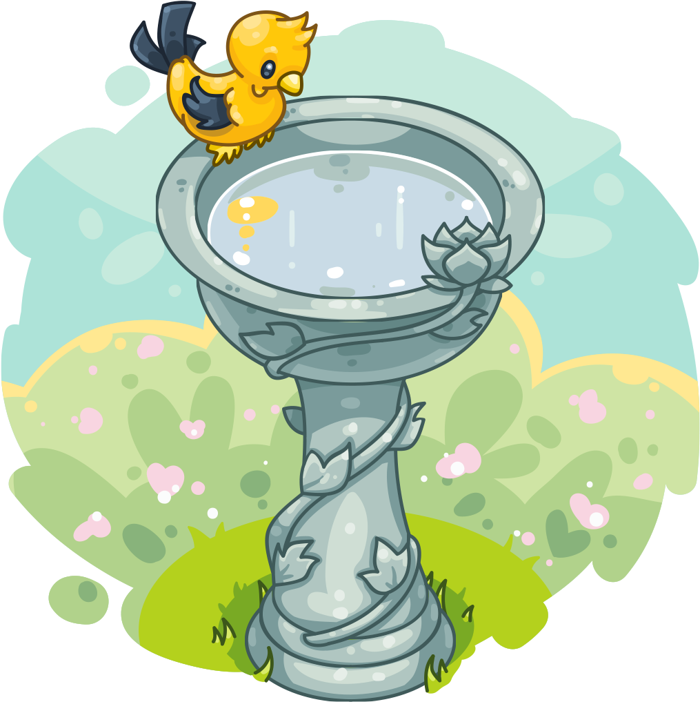 Bird Bathingin Garden Birdbath PNG