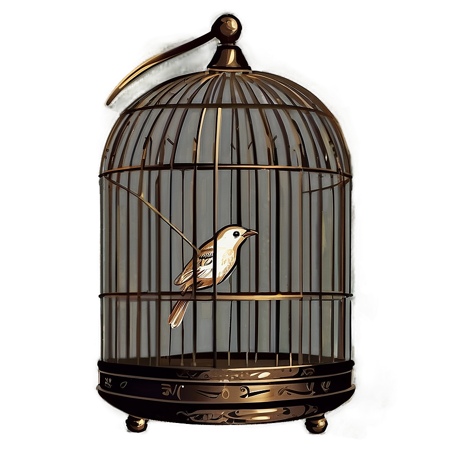Bird Cage Vintage Png 05032024 PNG