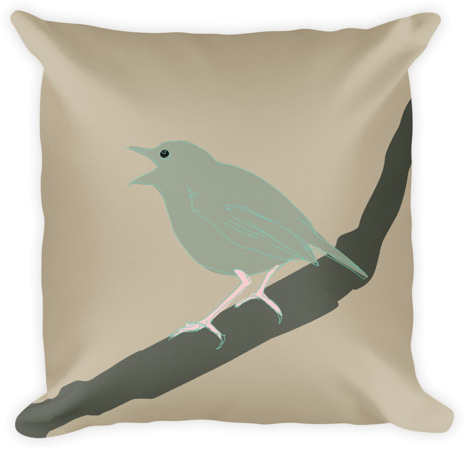 Bird Design Cushion Cover PNG