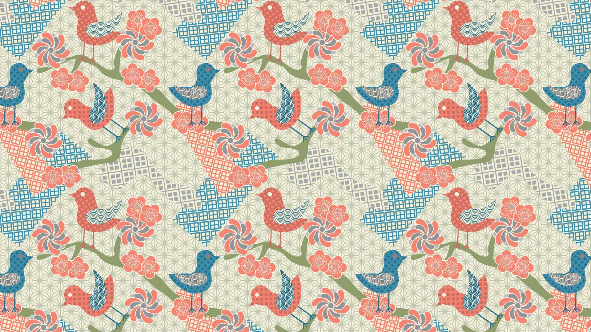 Bird Illustration With Different Color Pattern