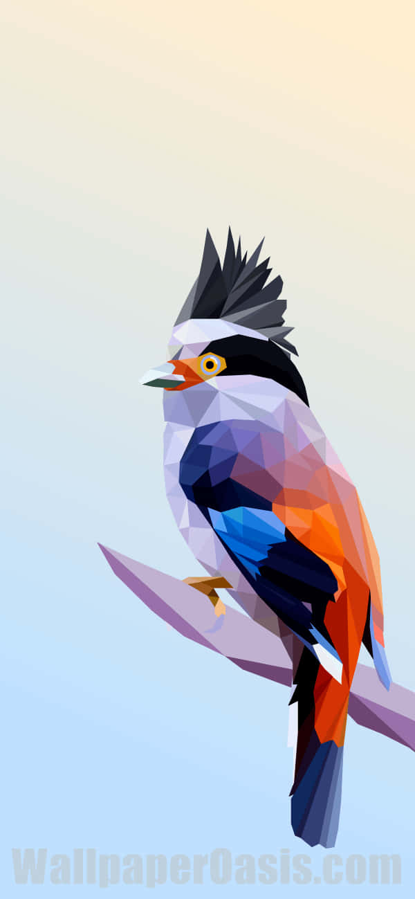 Geometric Art Of A Bird Iphone Wallpaper