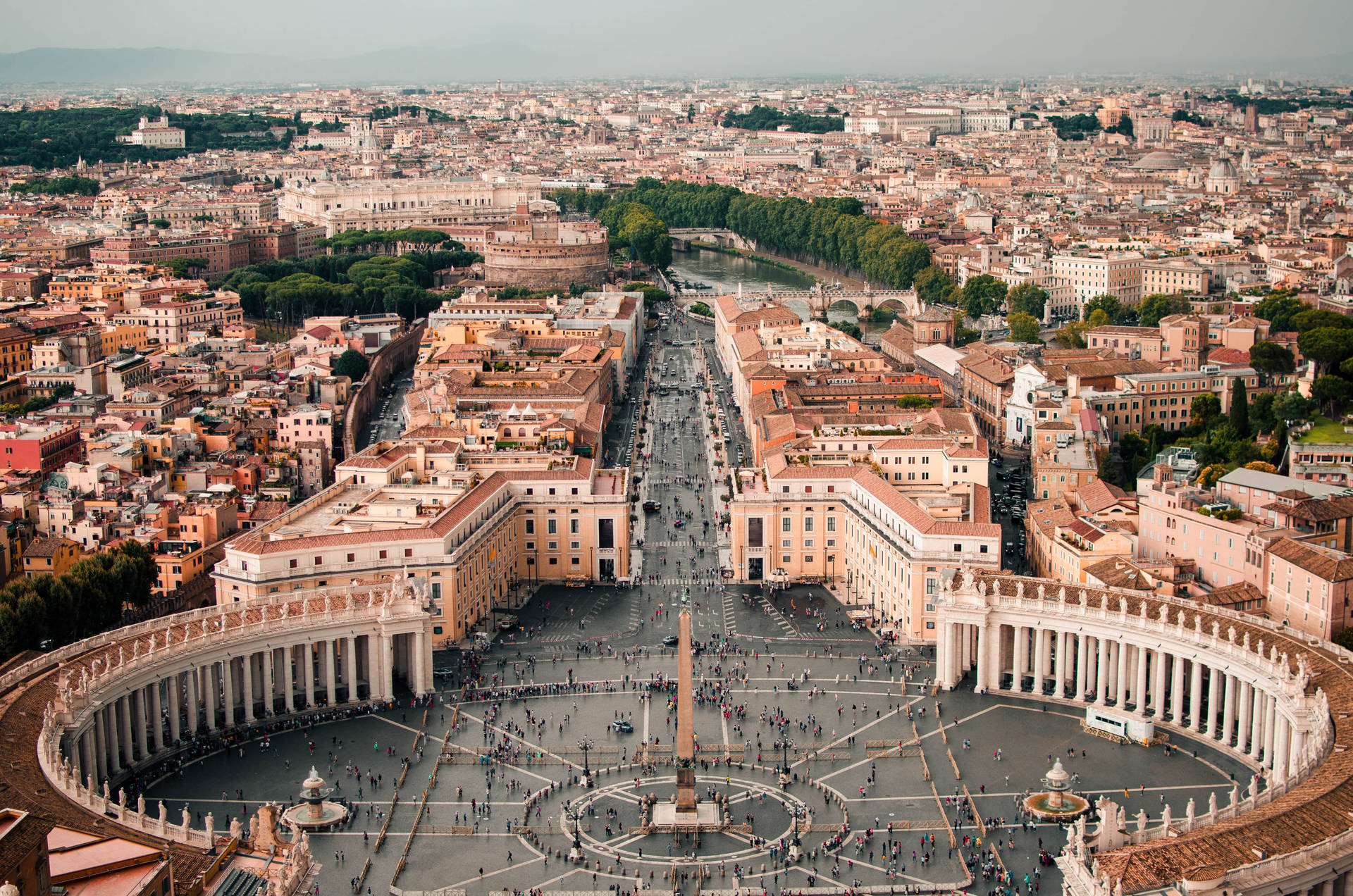 Bird's Eye Shot Of Vatican City Wallpaper