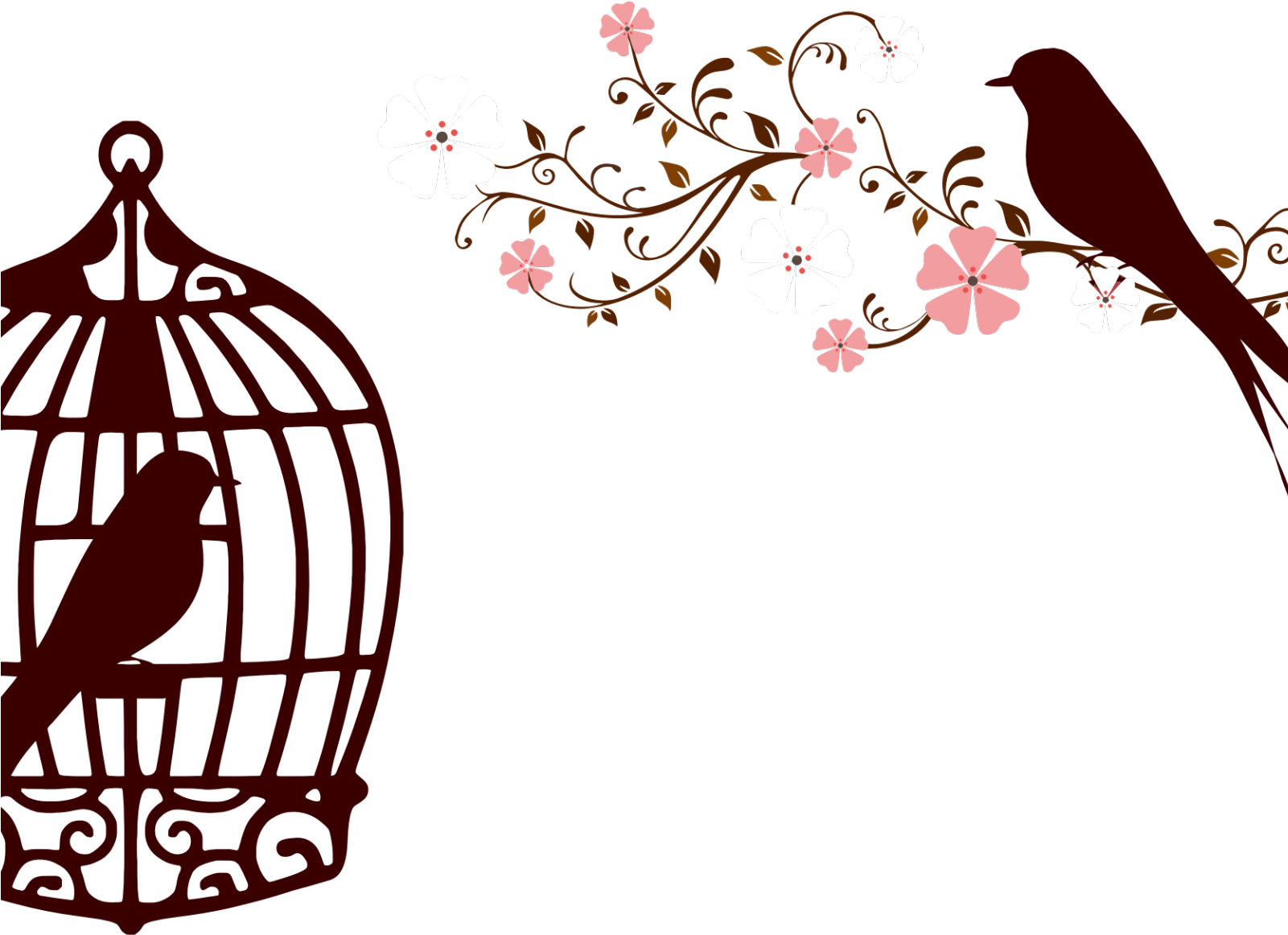 Birdand Cage Silhouette PNG
