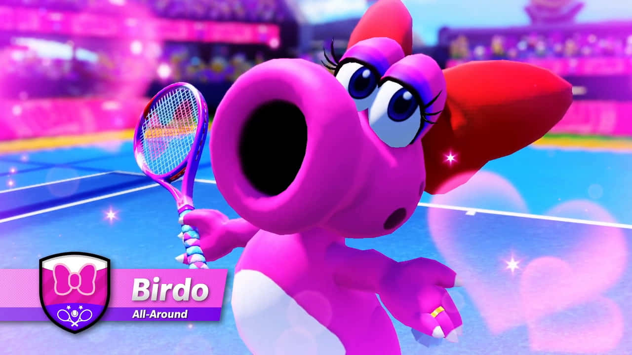 Colorful, Playful Birdo on a Vibrant Background Wallpaper