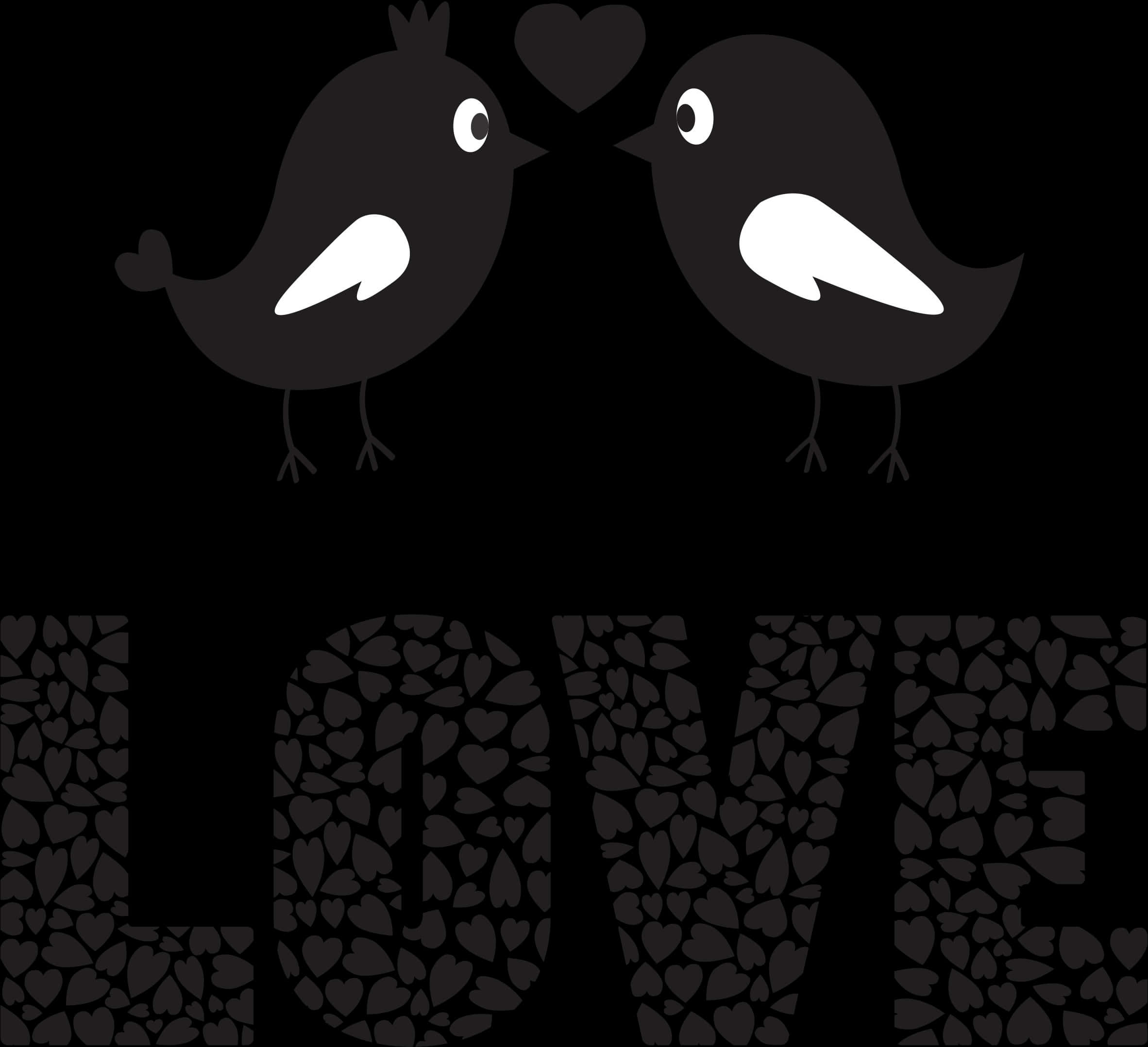 Love Birds Black Background PNG