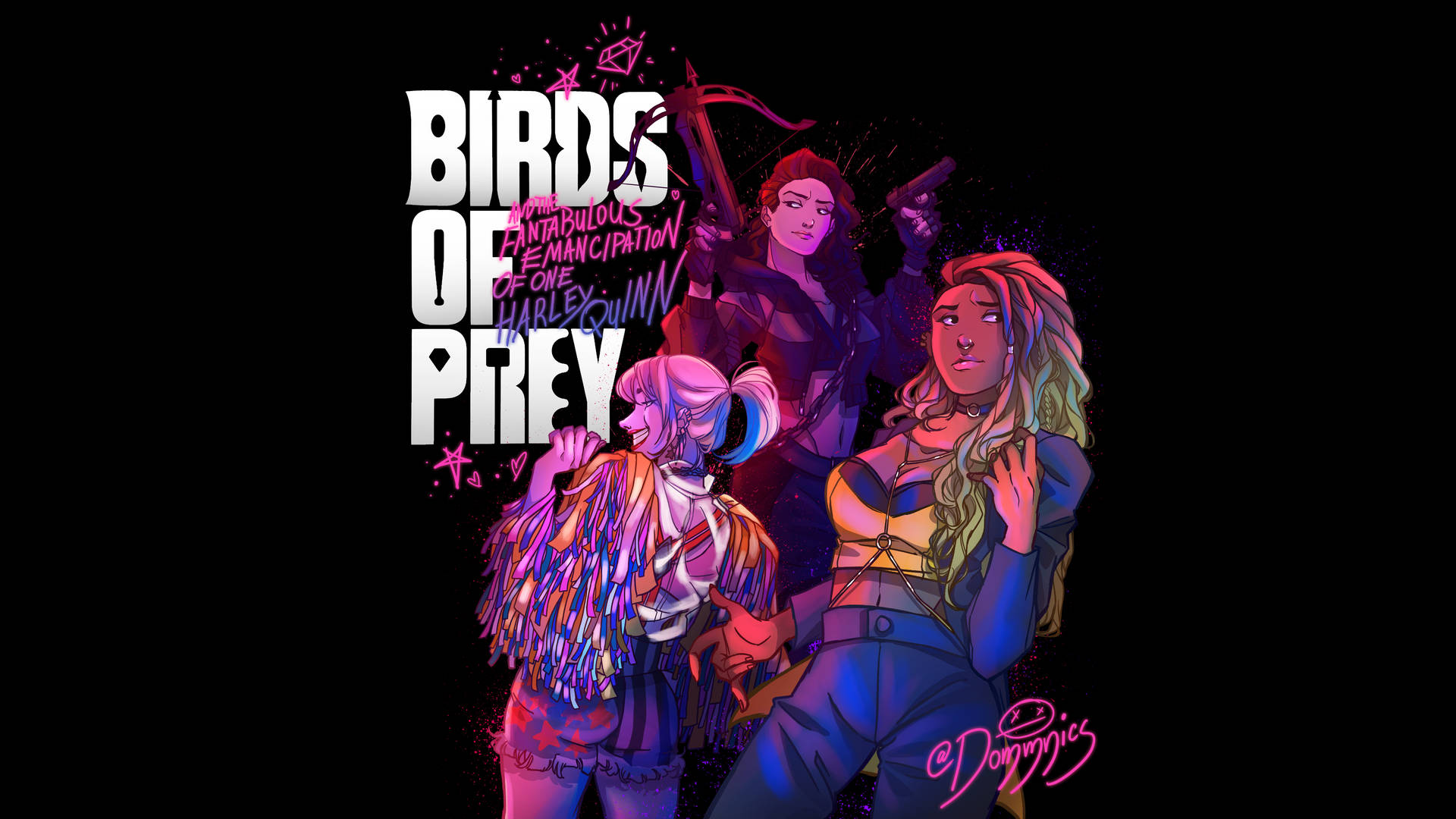 Birds Of Prey Harley Huntress Canary Wallpaper