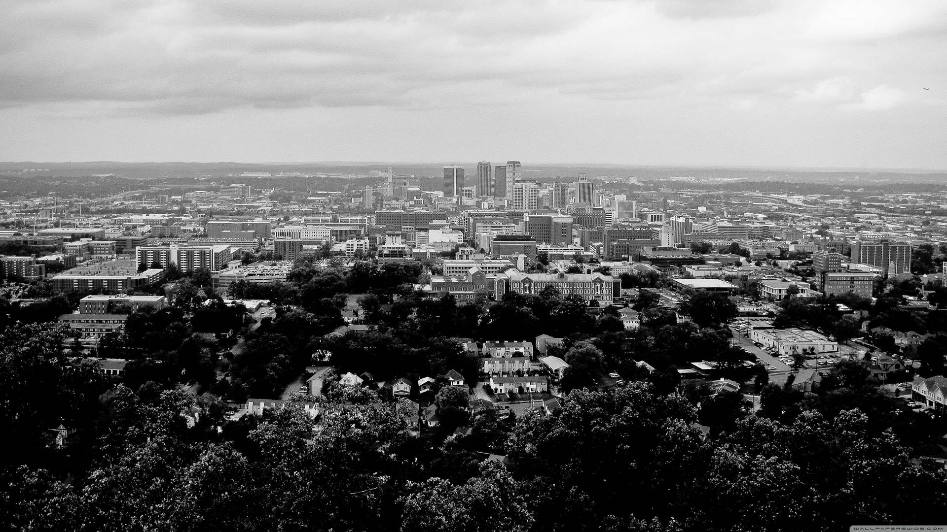 Birmingham In Black And White Wallpaper