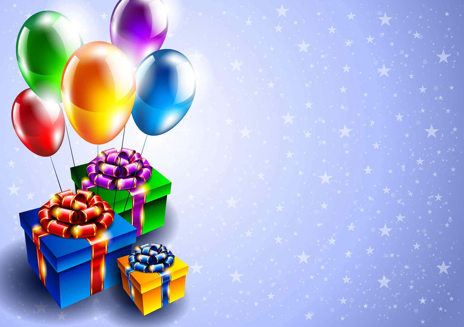 Birthday Balloons And Gifts Background