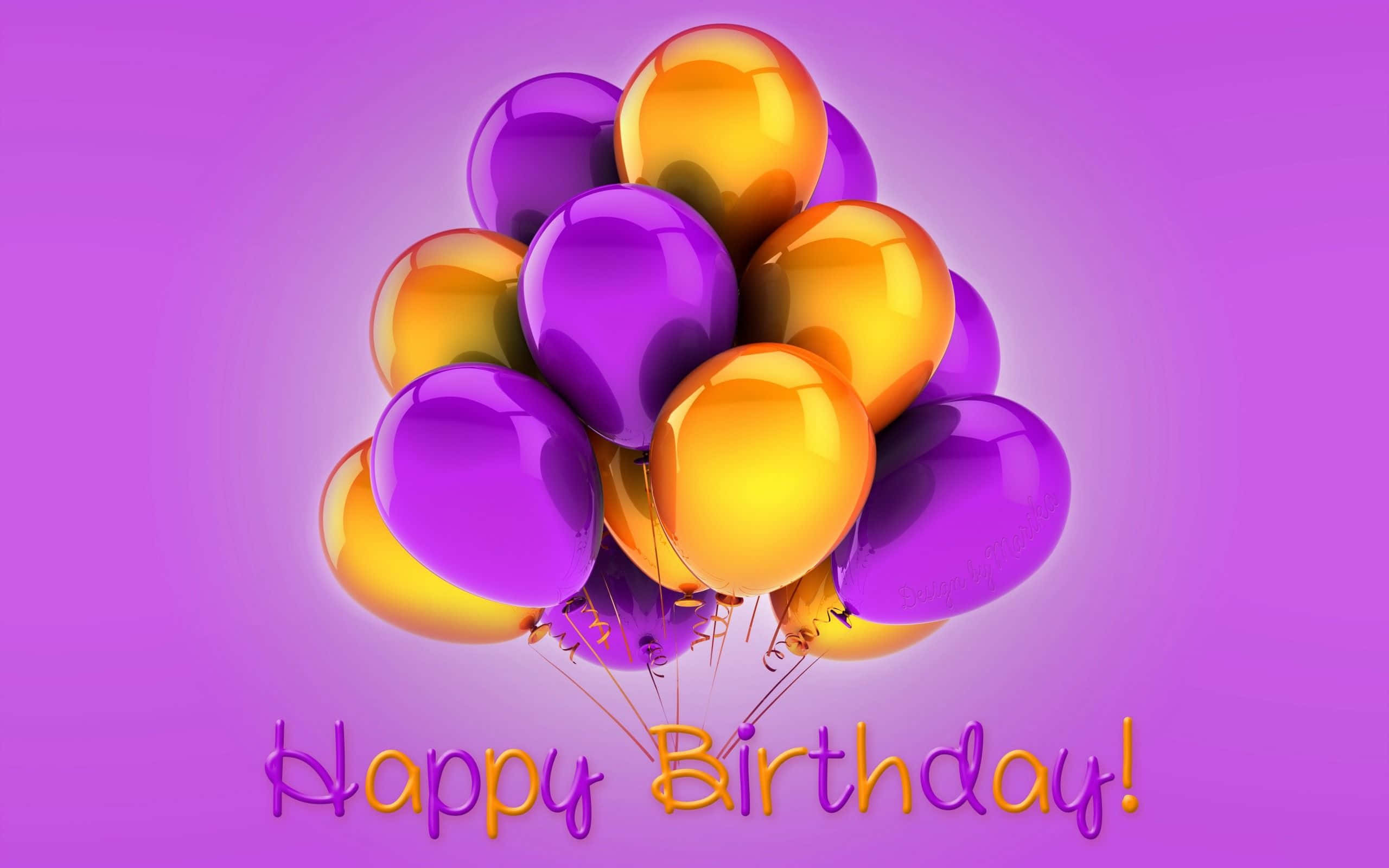 Purple And Yellow Happy Birthday Greeting Background