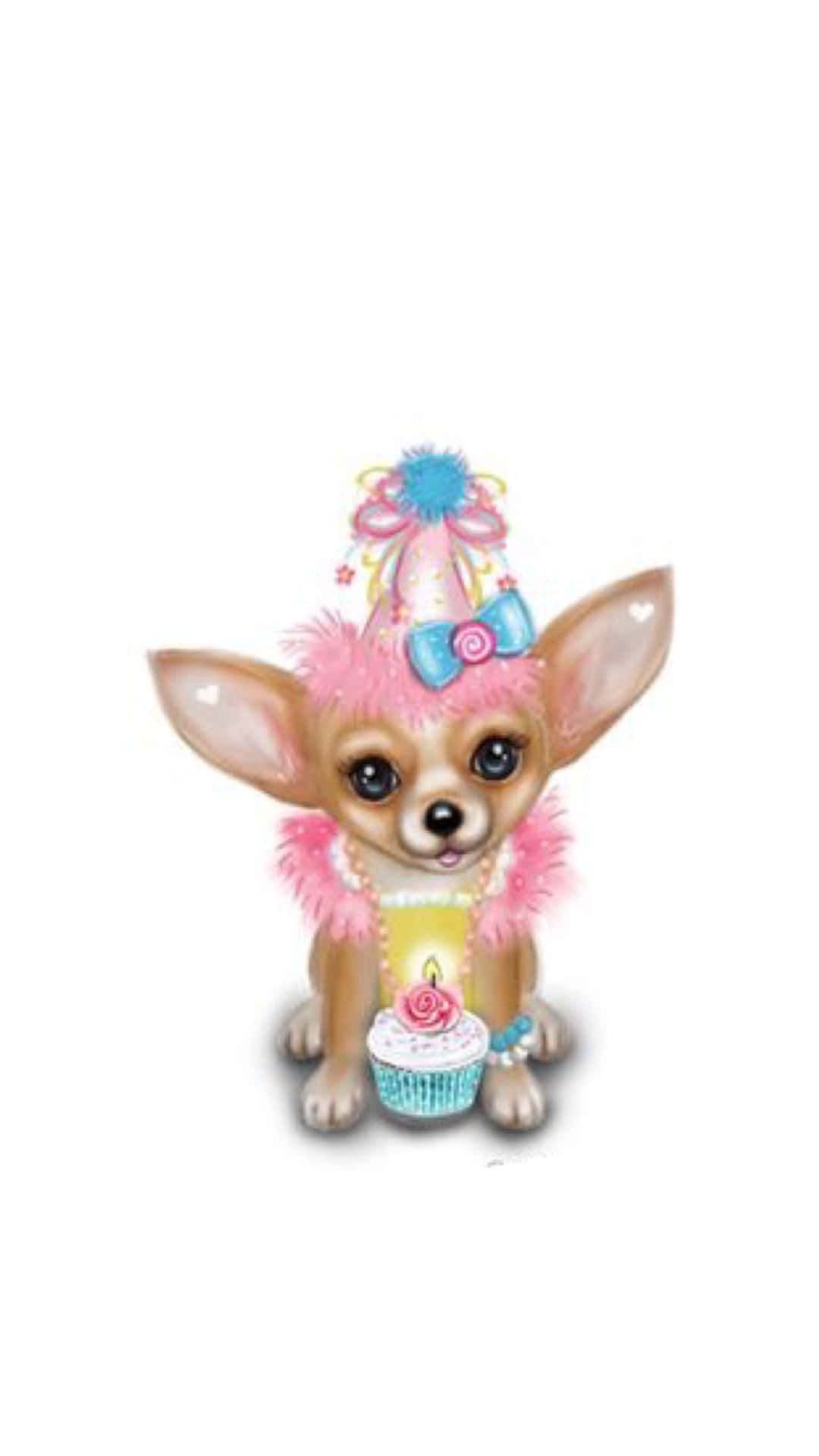 Puppy Celebrating Birthday With Cupcake Background