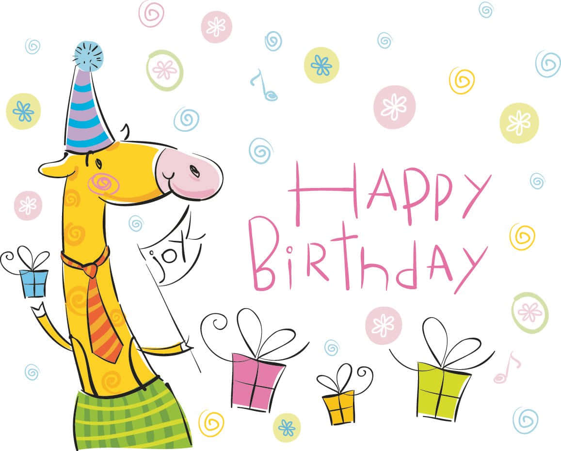 Fødselsdagshilsenmed Giraf Baggrund.