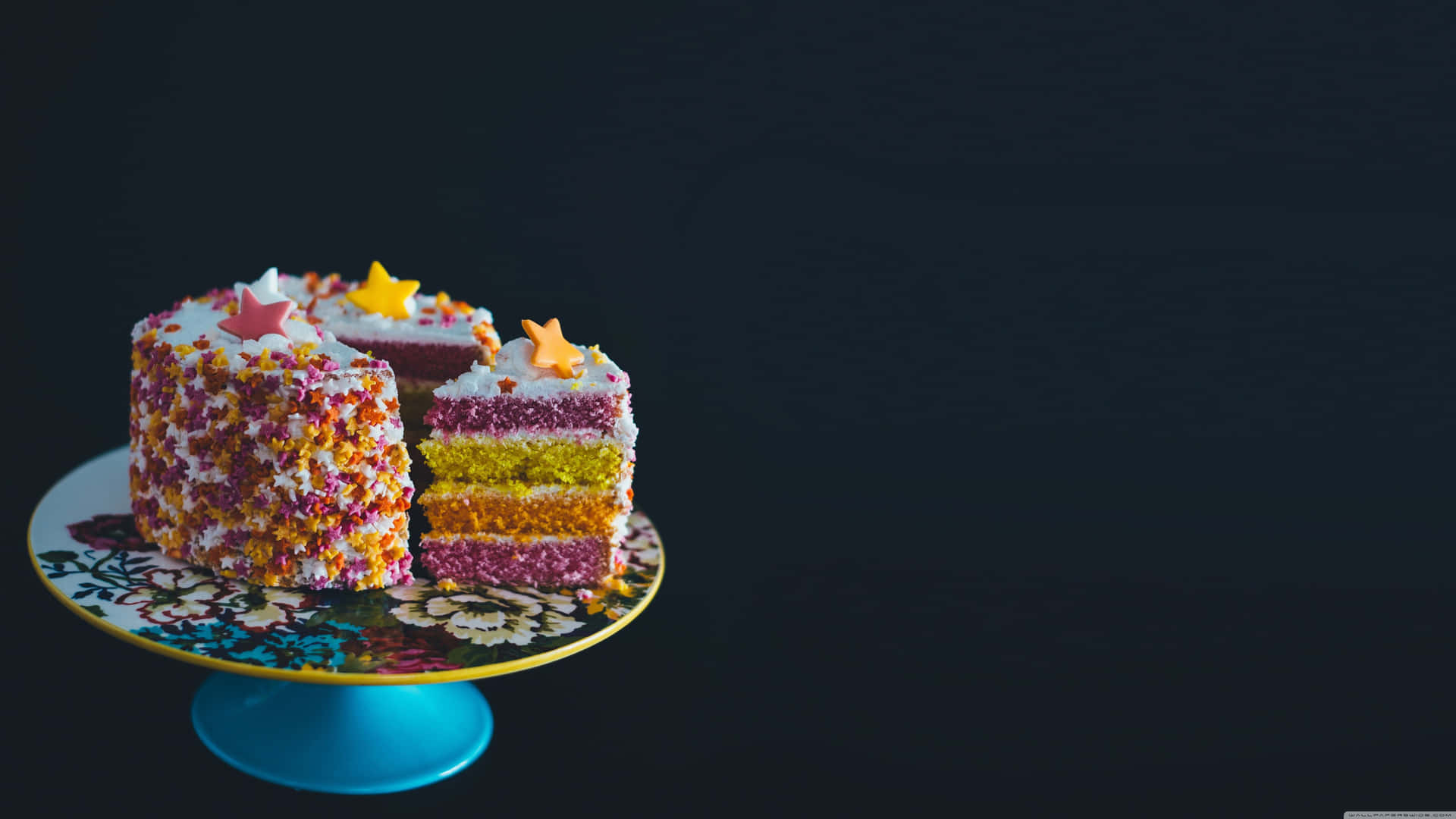 Colorful Birthday Cake Layers Background