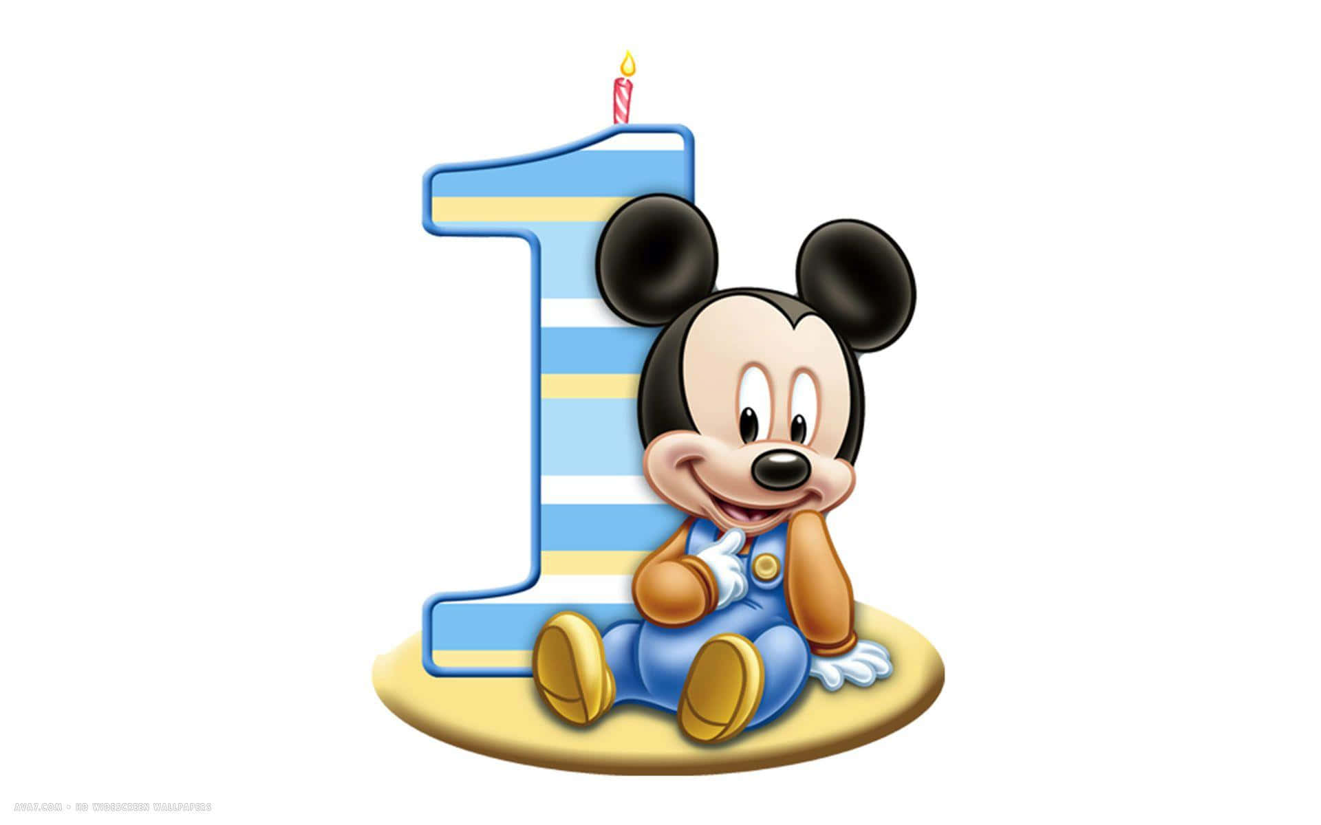 Mickey Mouse 1st Birthday Background