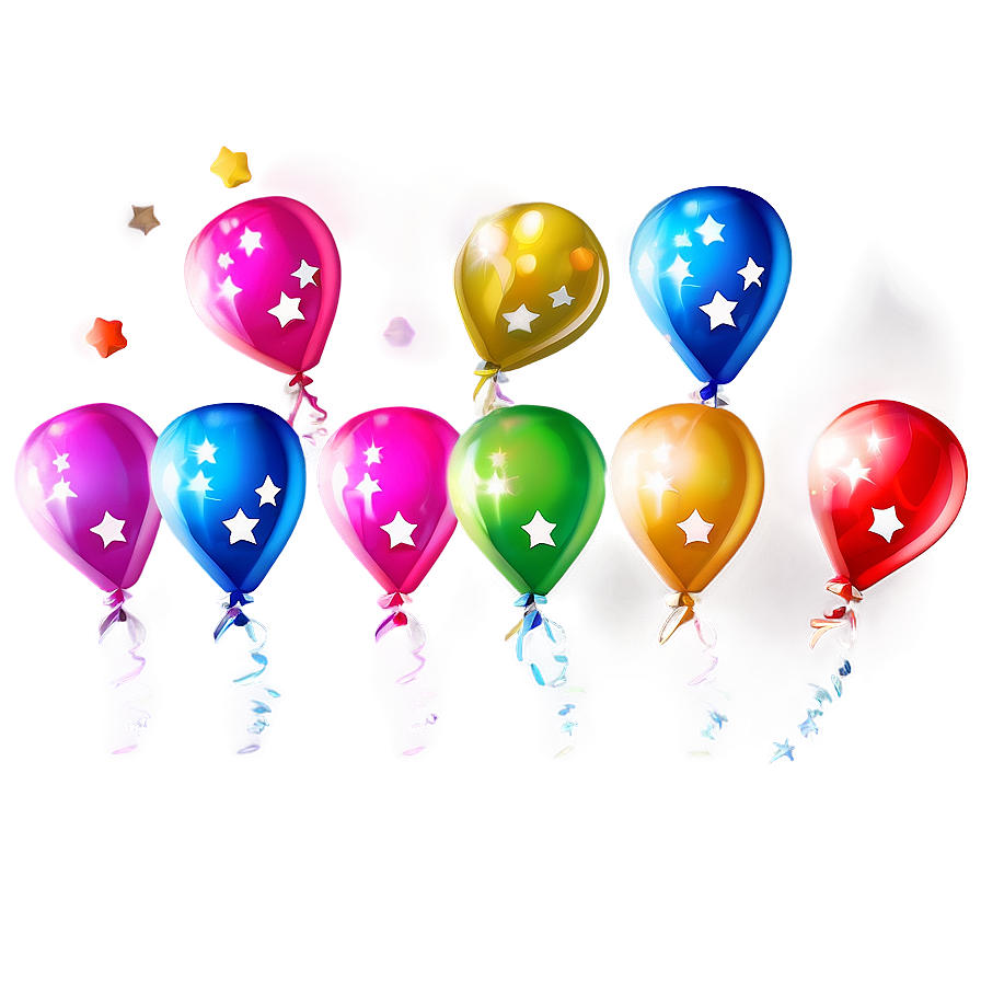 Birthday Balloon With Stars Png 16 PNG