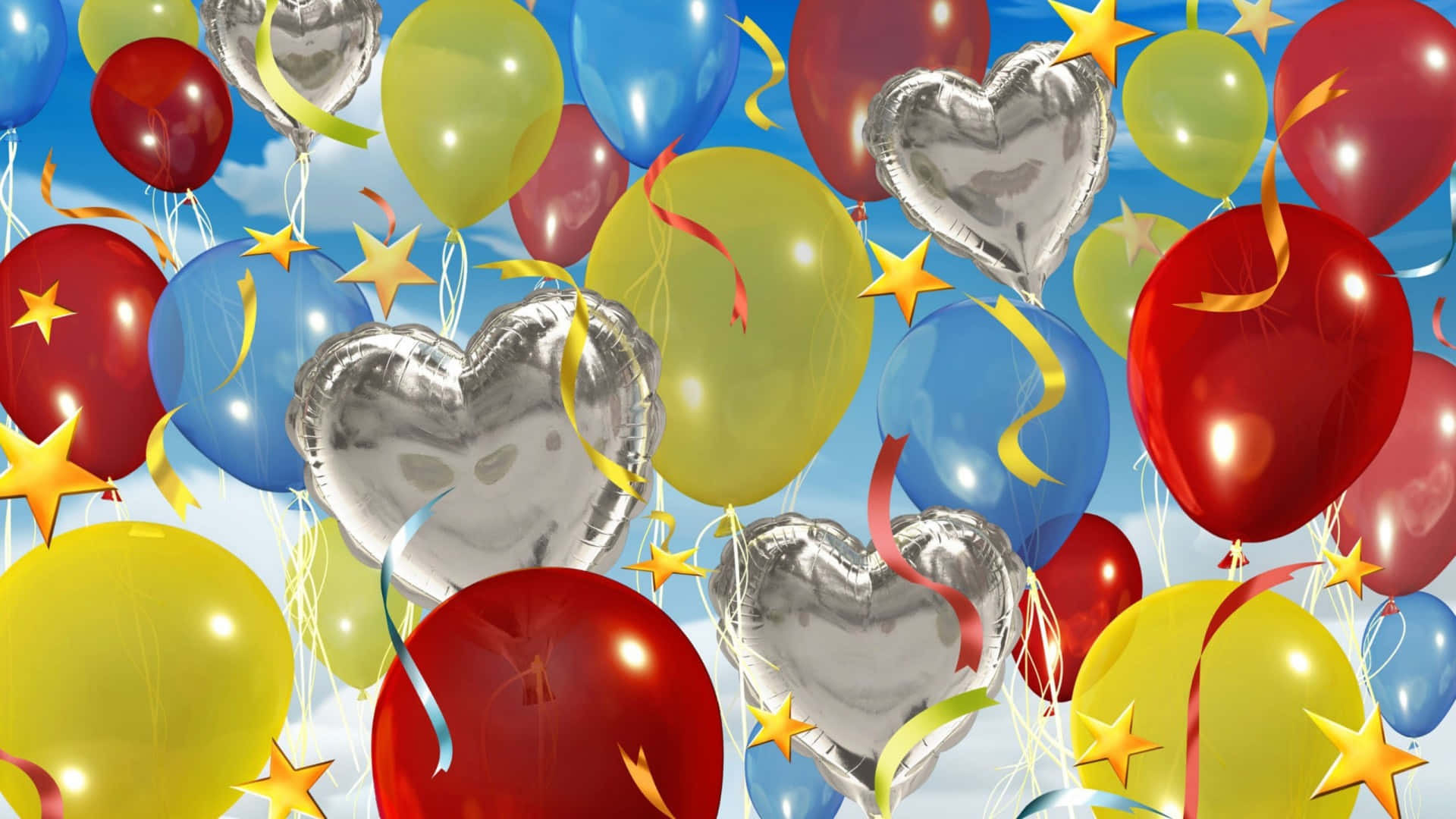 Birthday Balloons Heart Balloons Confetti Picture