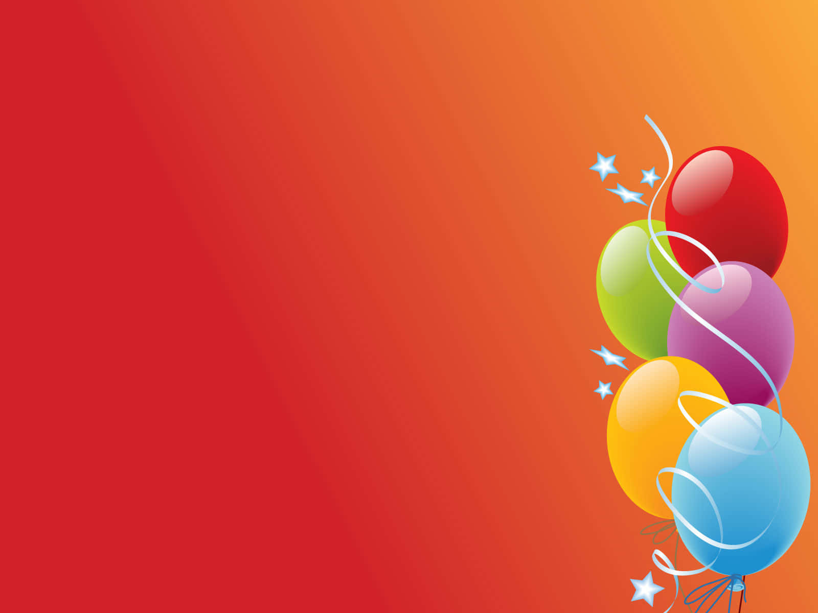 Birthday Balloons On Orange Gradient Picture