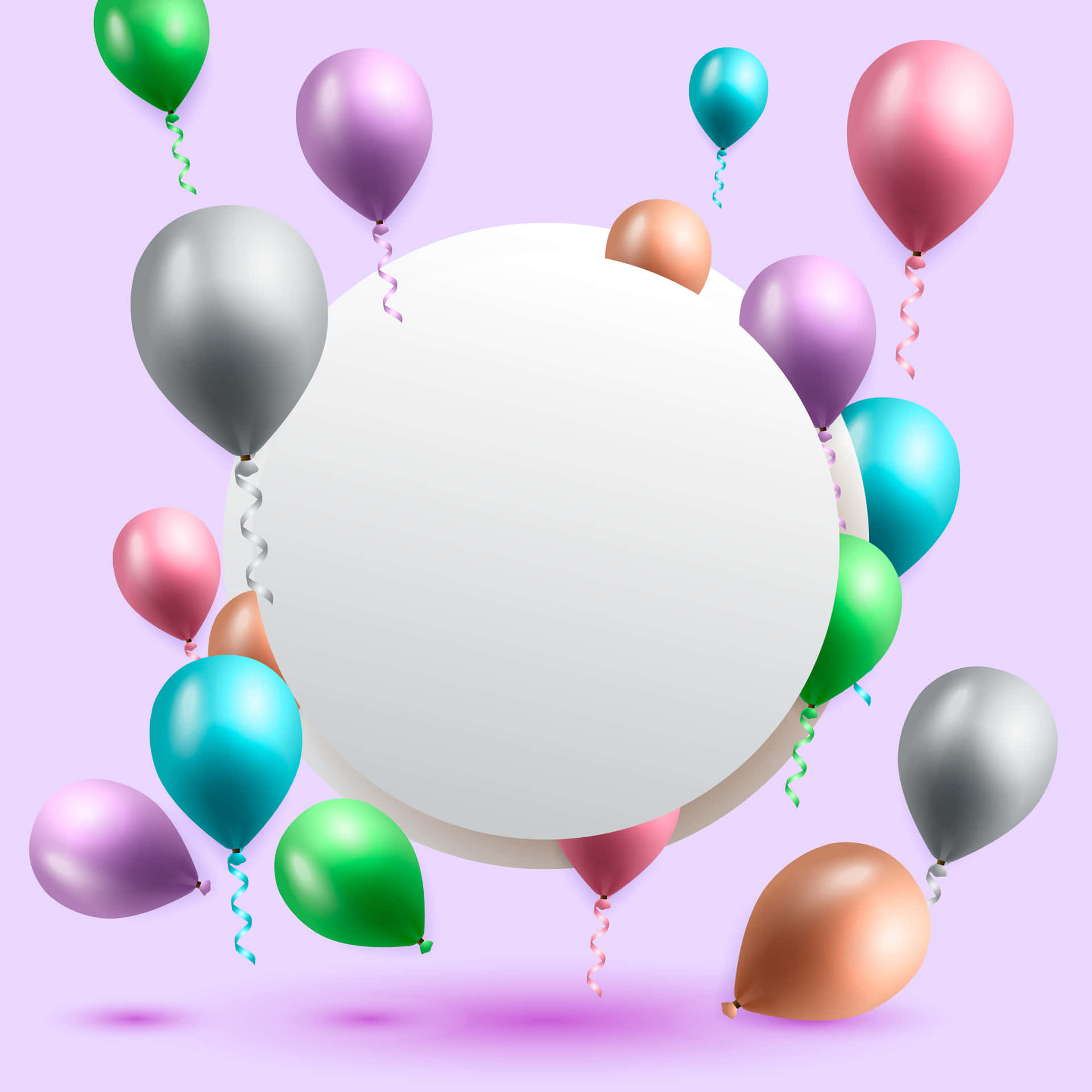 Birthday Balloons Purple And White Aesthetic Picture