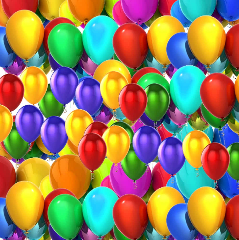 Palloncini Di Compleanno Immagine Colorata Cartoon Estetica