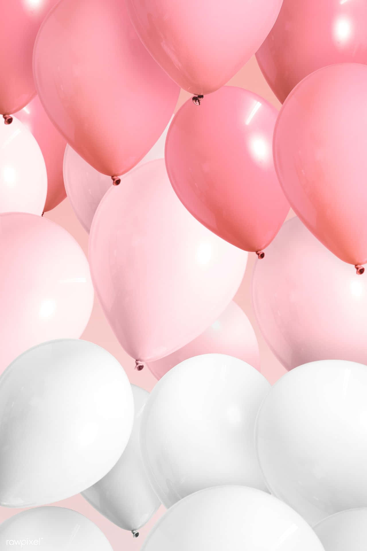 Fødselsdagsballoner pink og hvid billede