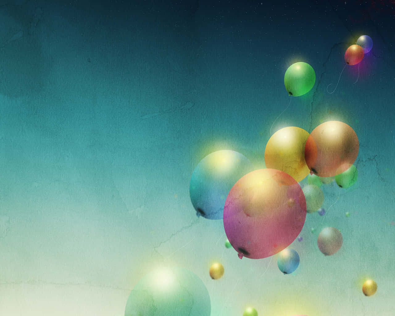 Geburtstagballons Am Himmel Verschwommene Ästhetische Bild