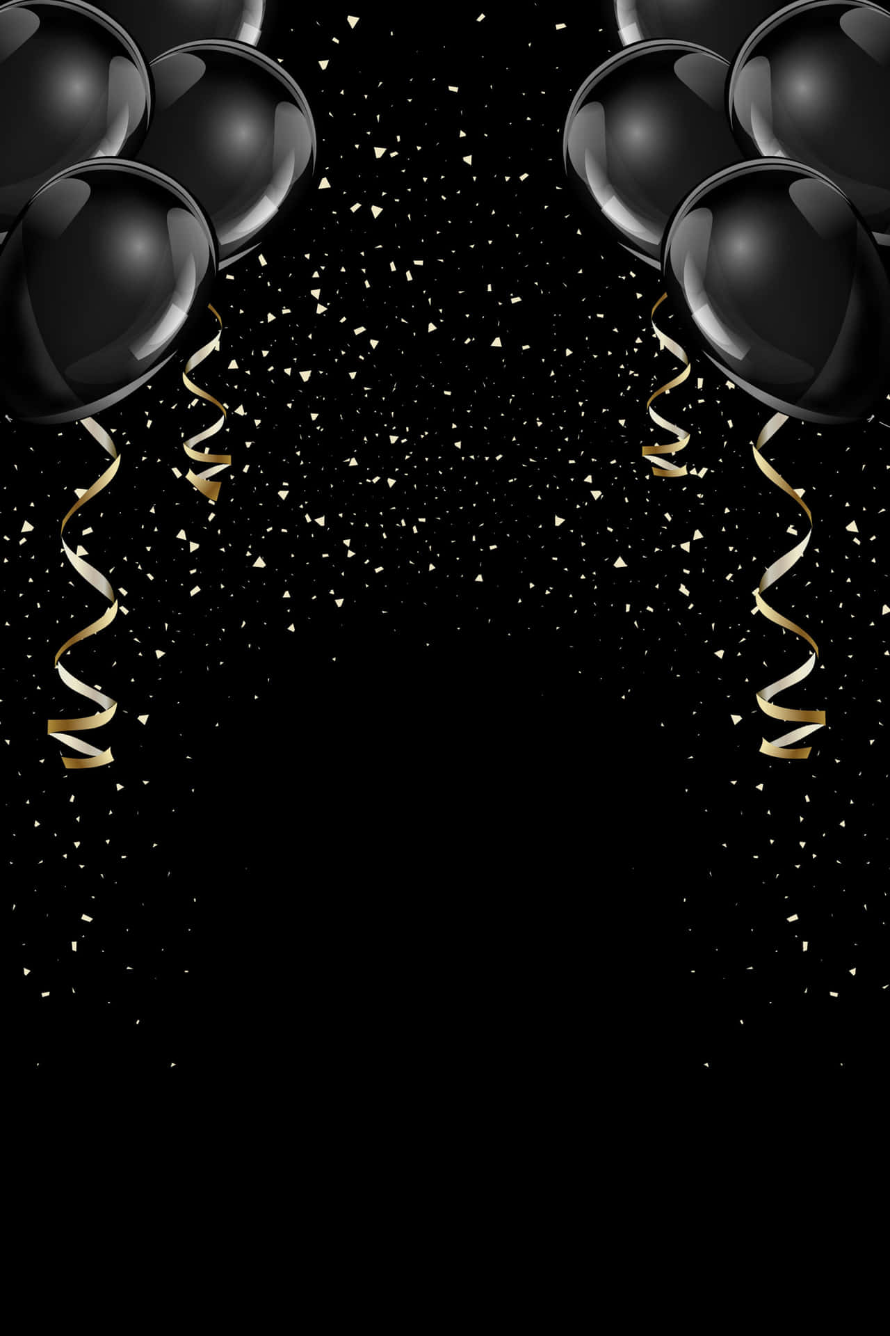 Birthday Balloons Black Aesthetic With Confetti Picture