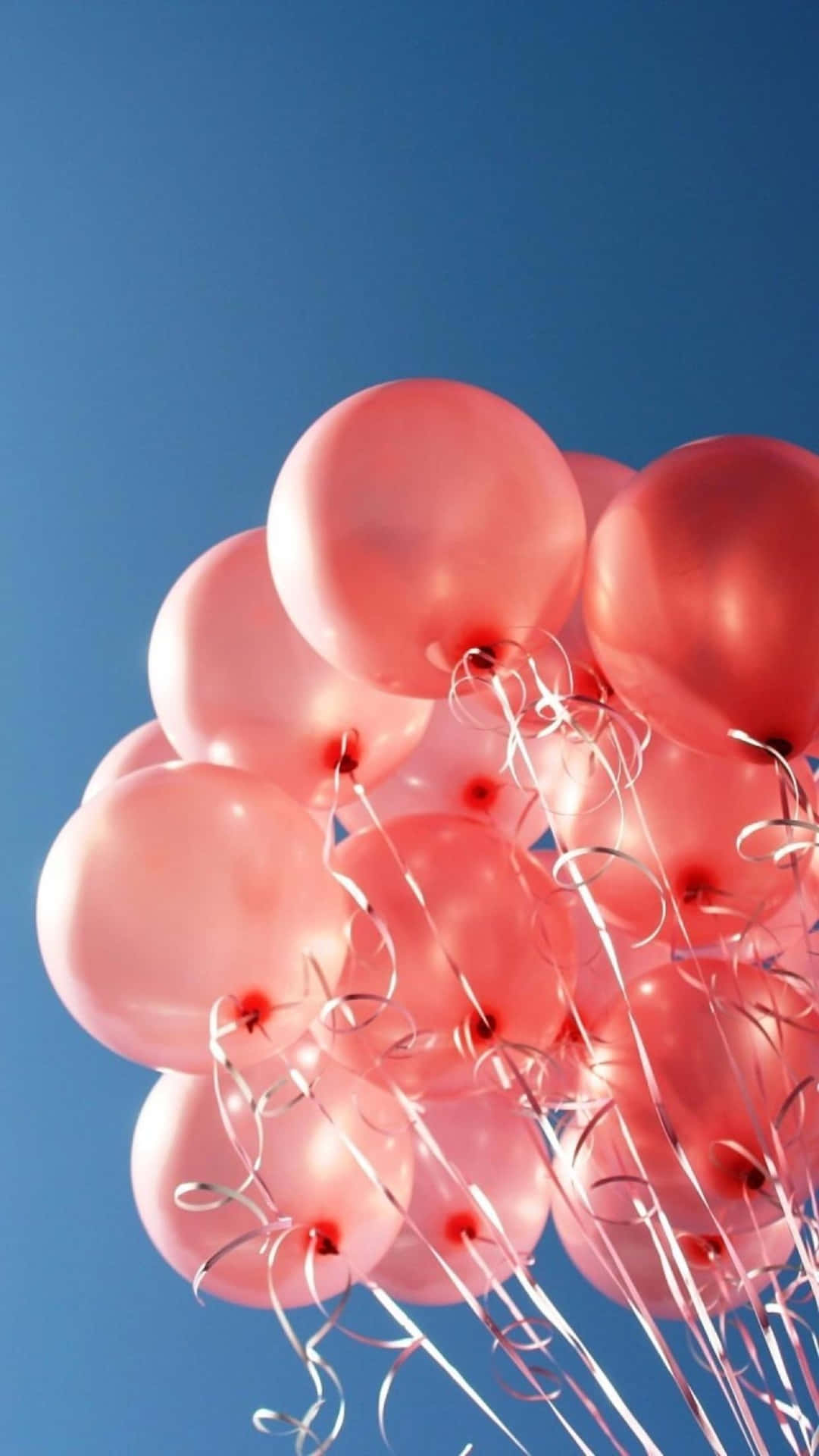 Födelsedagsballonger,rosa Ballonger På Himlen Bild.