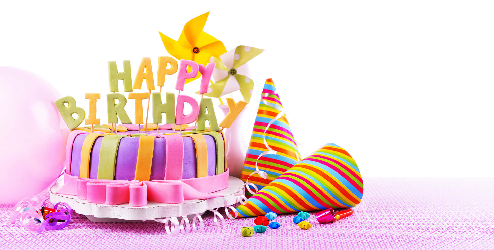 Pink Cake Birthday Banner Picture