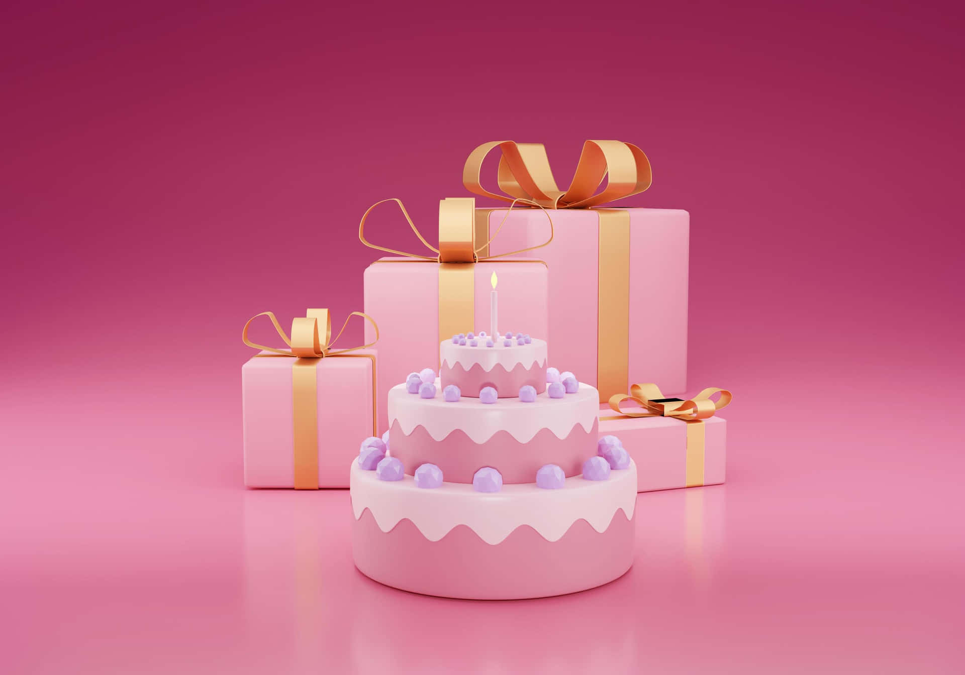 Celebratory Colorful Birthday Cake